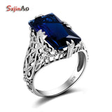 Blue Stone Sapphire Charm Ring